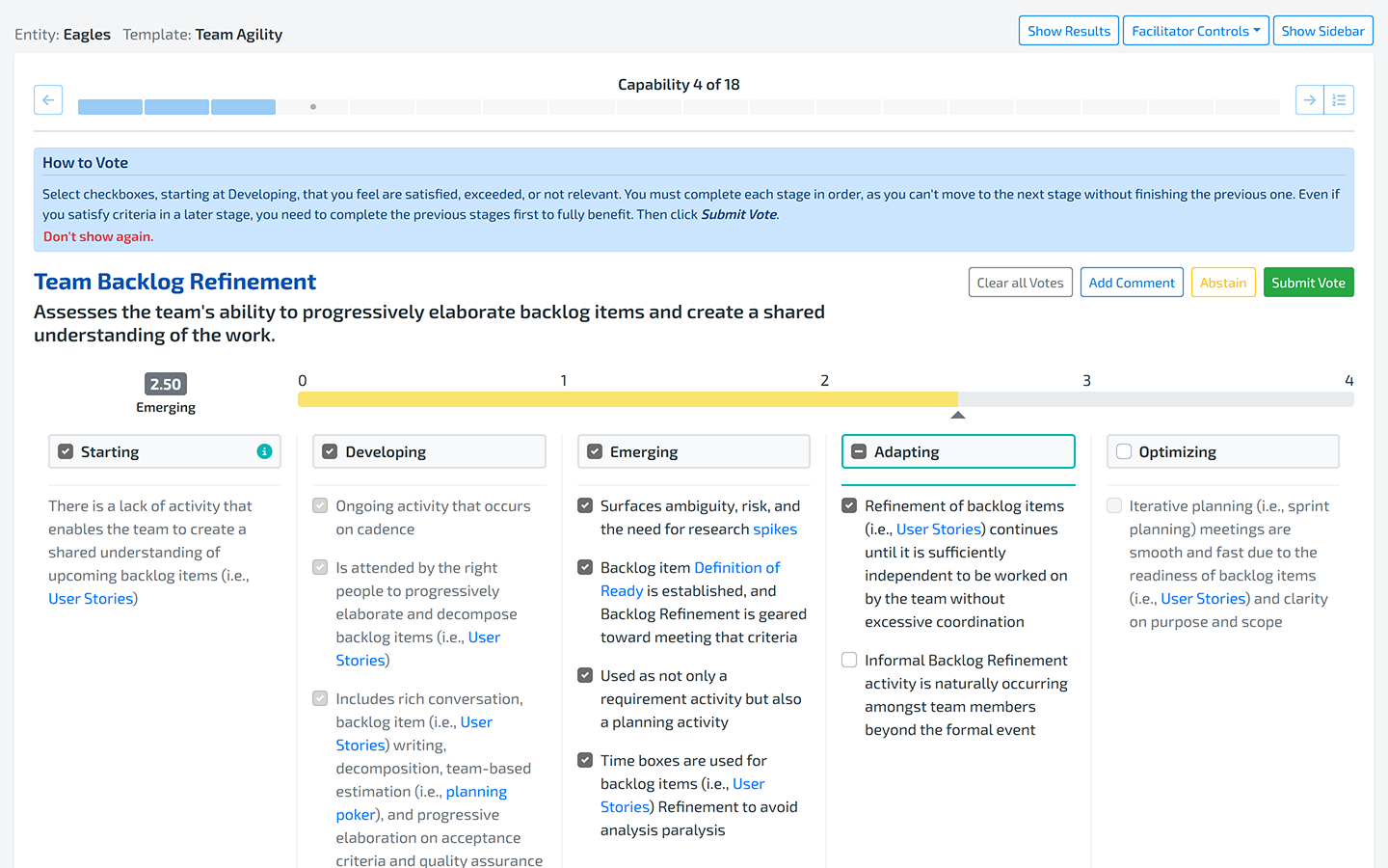 self assessment poker
